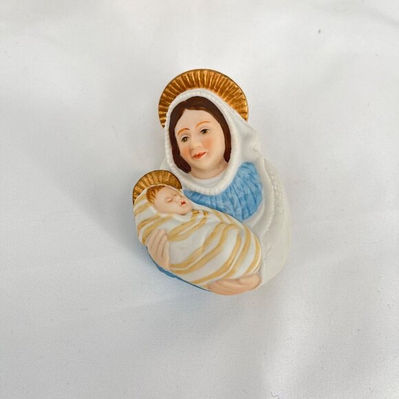Hallmark Madonna & Child 1983 Hand-Painted Fine Porcelain Ornament With Original - Picture 1 of 6